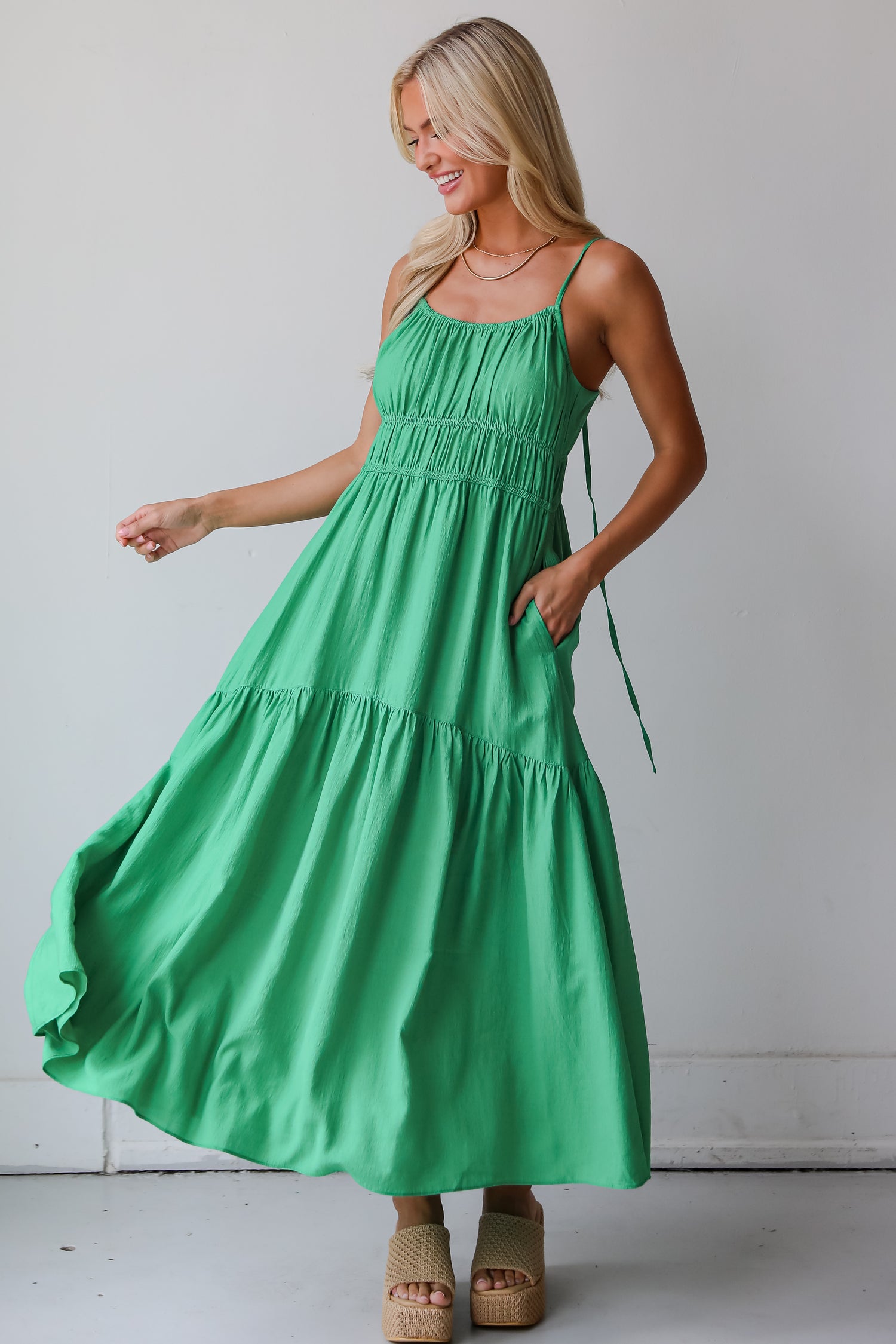 Delightful Sweetness Green Maxi Dress