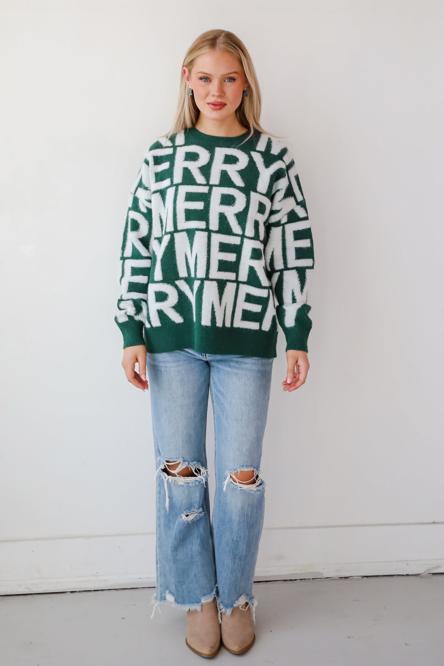 Hunter Green Merry Sweater