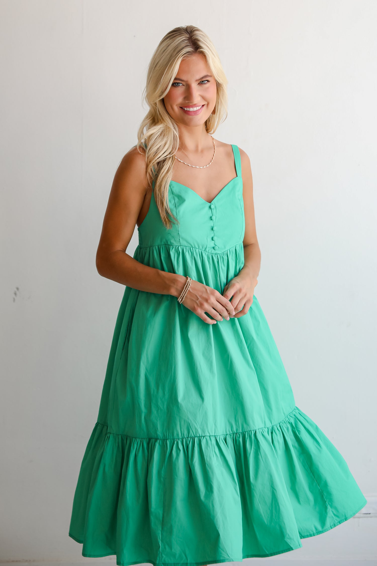 Sophisticated Influence Green Midi Dress