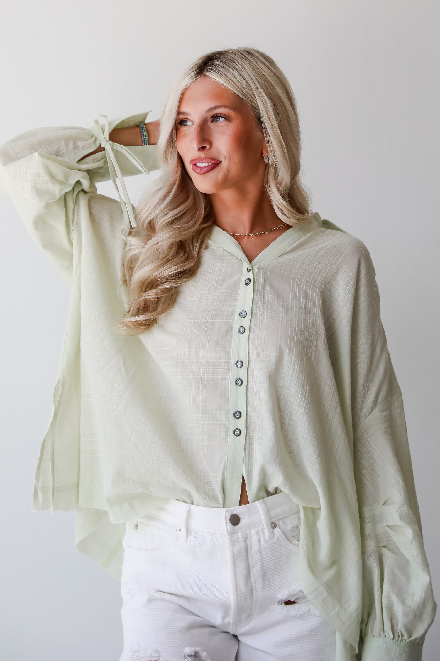 Light Green Oversized Blouse