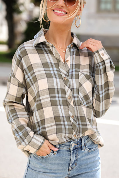 Autumn Energy Hunter Green Plaid Flannel