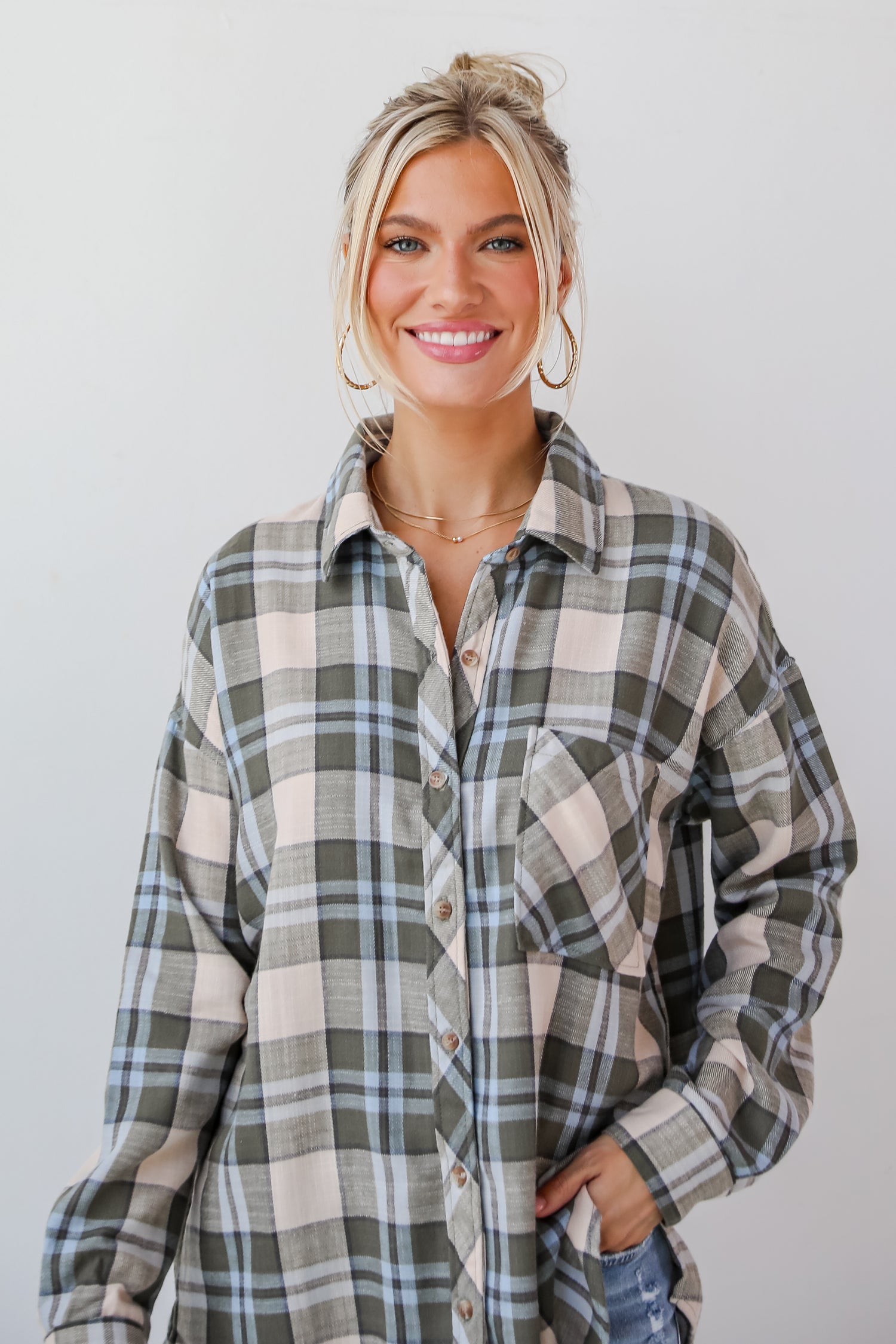 Autumn Energy Hunter Green Plaid Flannel