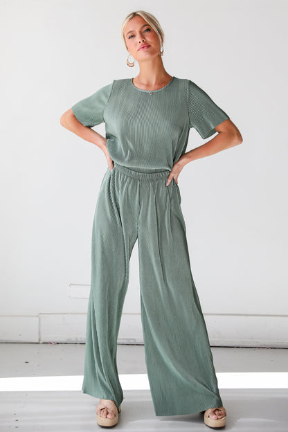 high rise Sage Plisse Pants