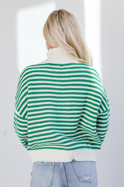 Beloved Presence Striped Quarter Zip Sweater