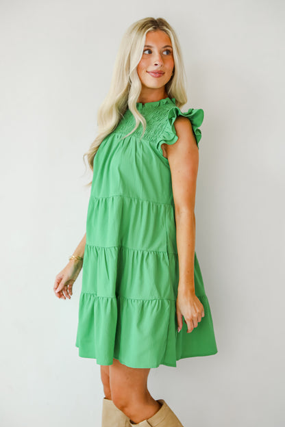 Proof Of Perfection Green Tiered Mini Dress