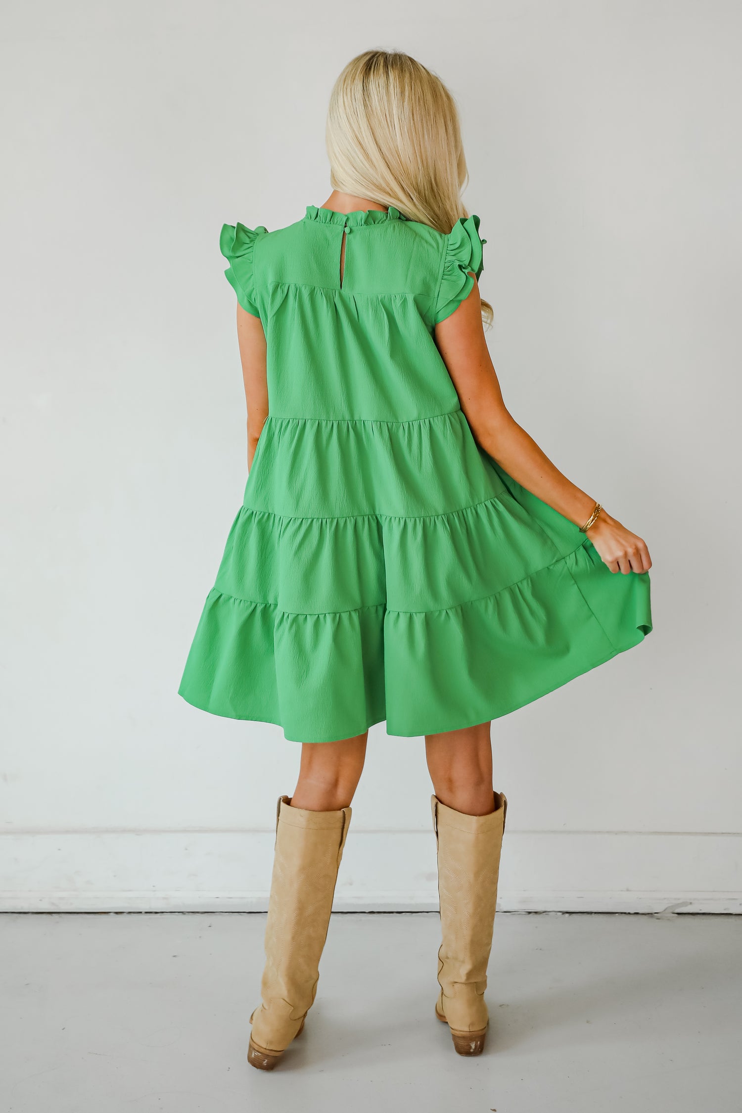 Proof Of Perfection Green Tiered Mini Dress