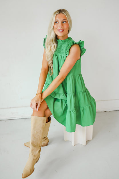 Proof Of Perfection Green Tiered Mini Dress