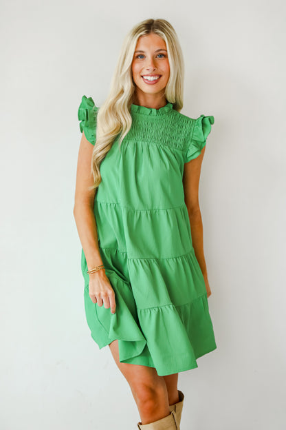 Proof Of Perfection Green Tiered Mini Dress