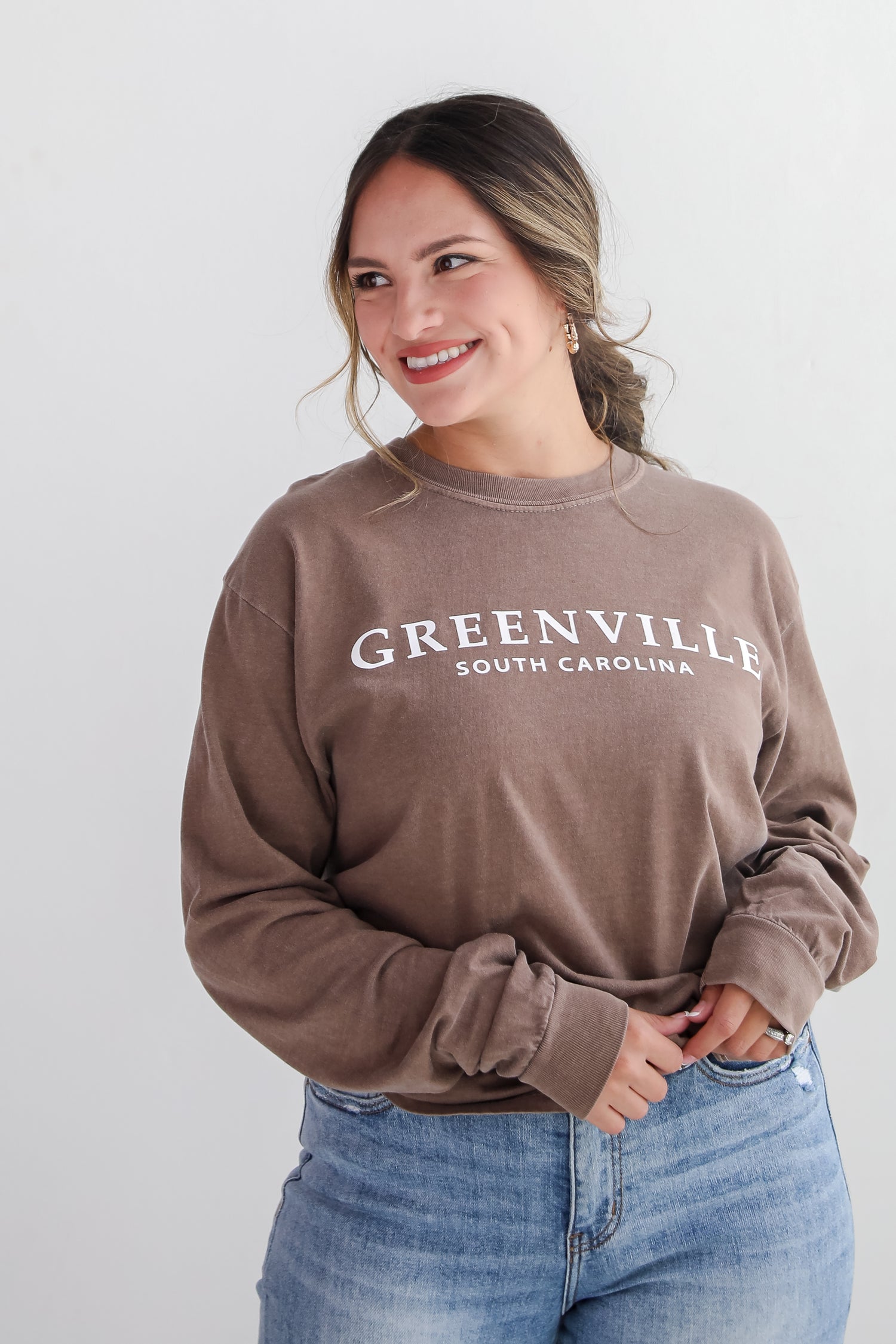 Brown Greenville South Carolina Long Sleeve Tee