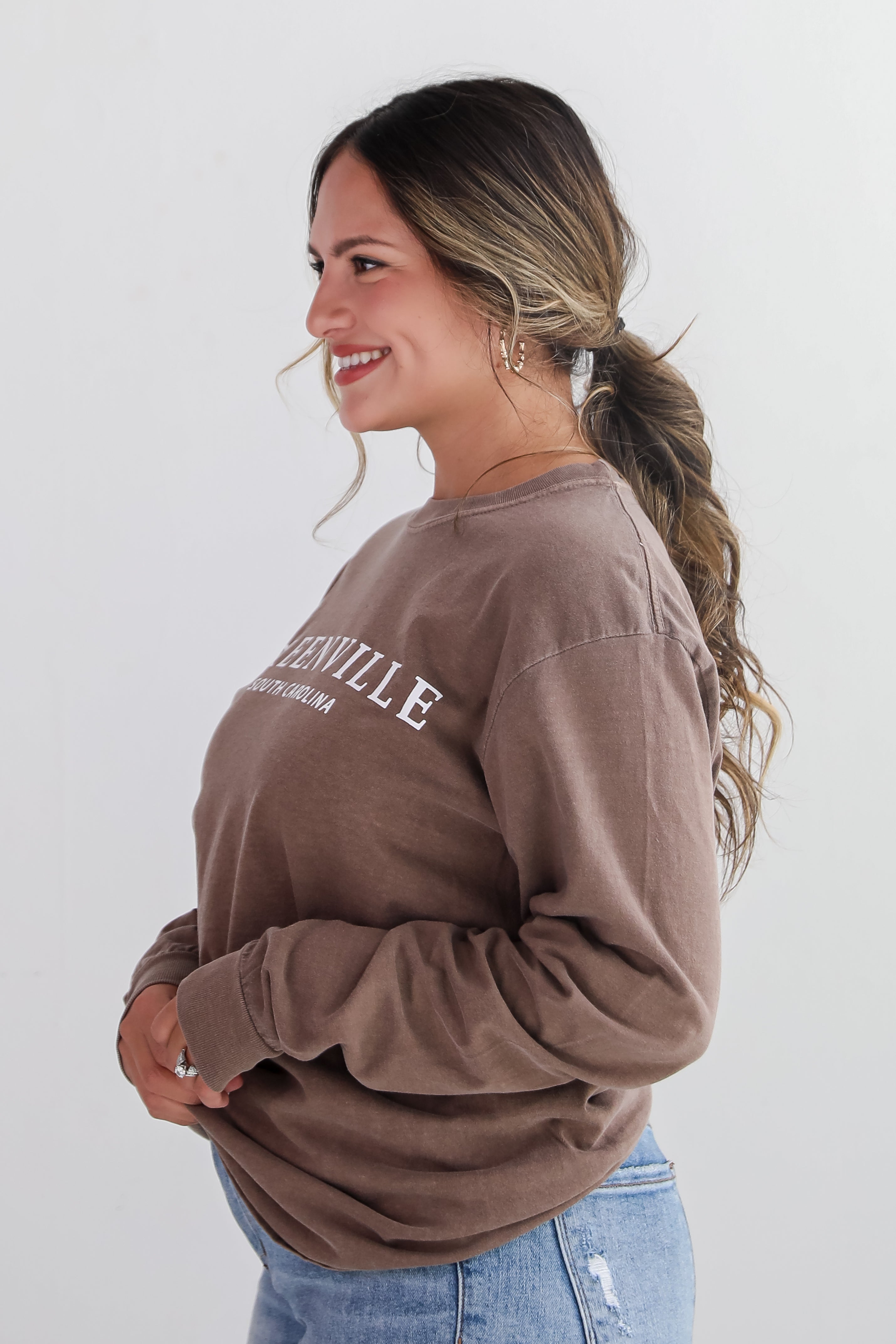 Brown Greenville South Carolina Long Sleeve Tee