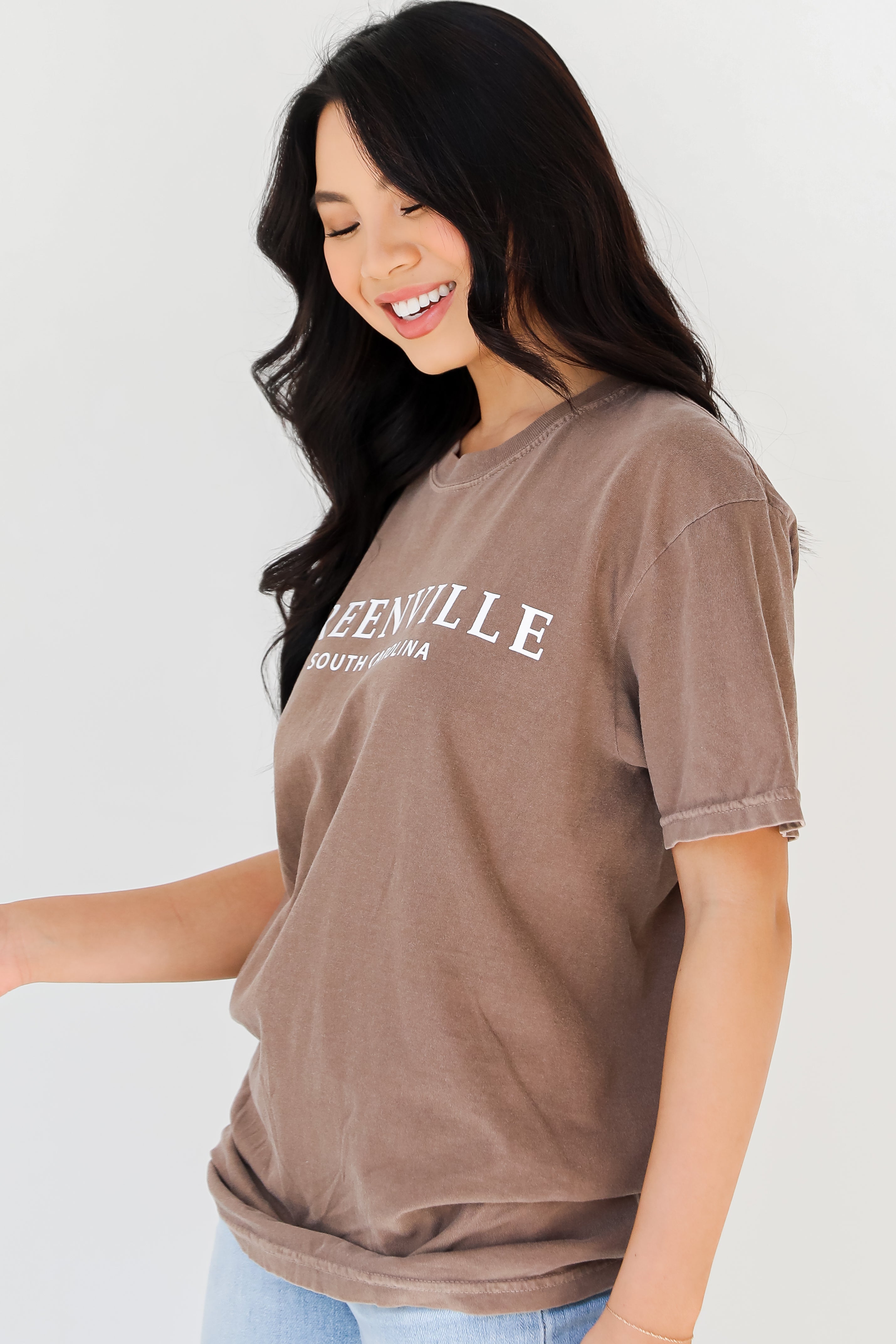 Mocha Greenville South Carolina Tee side view