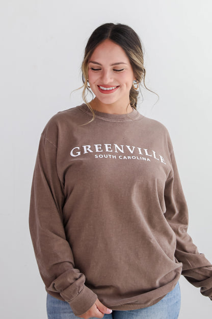 Brown Greenville South Carolina Long Sleeve Tee