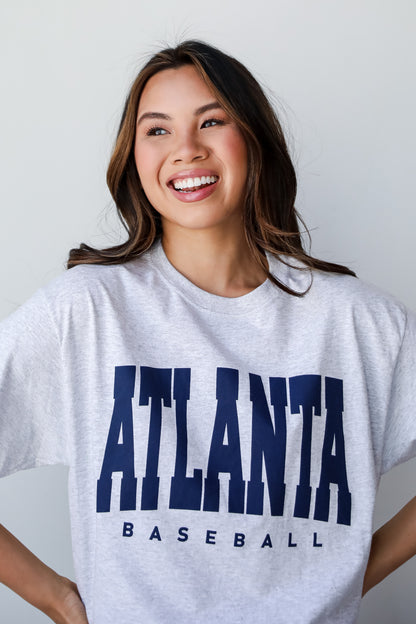 Heather Grey Atlanta Baseball Graphic Tee