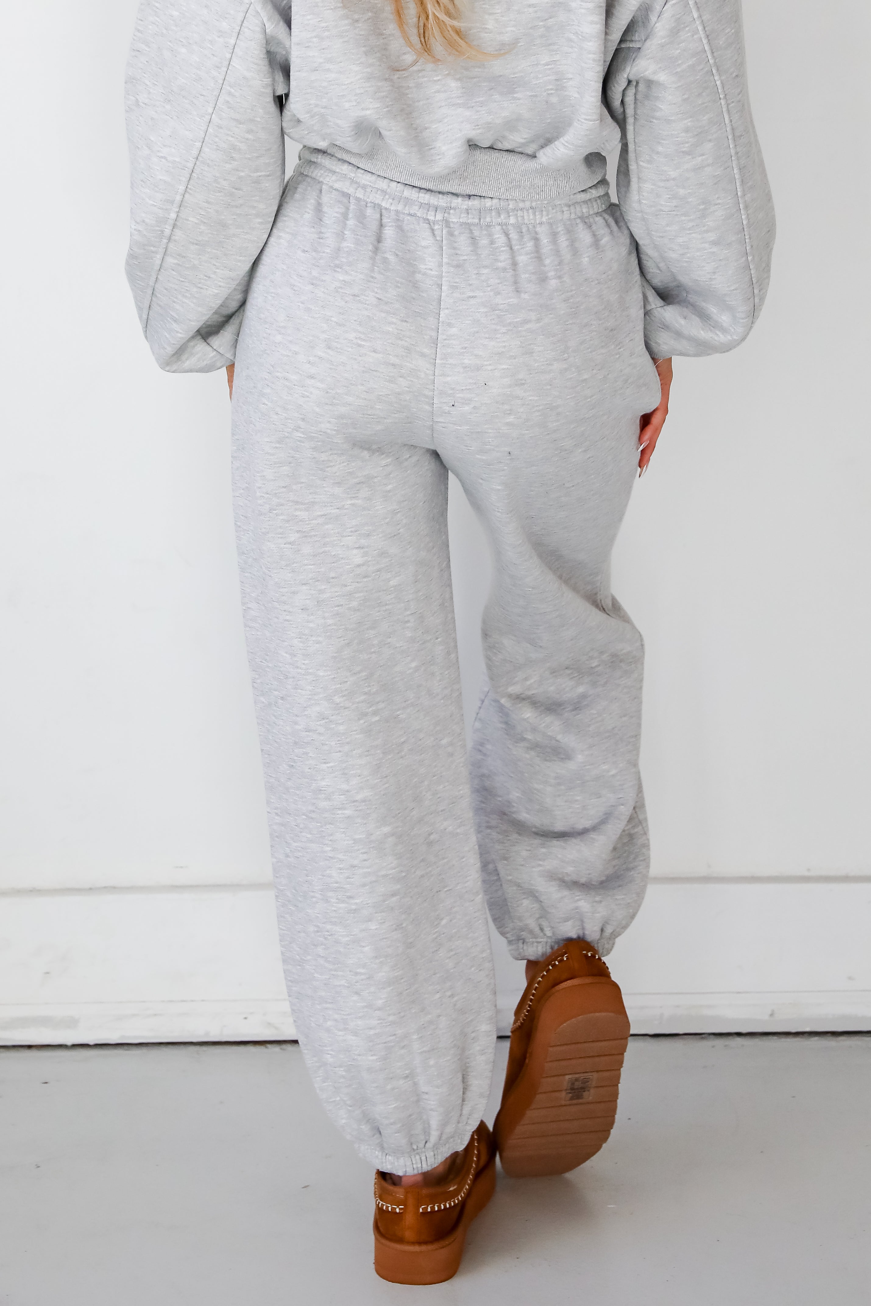 Snuggly Style Heather Grey Fleece Joggers