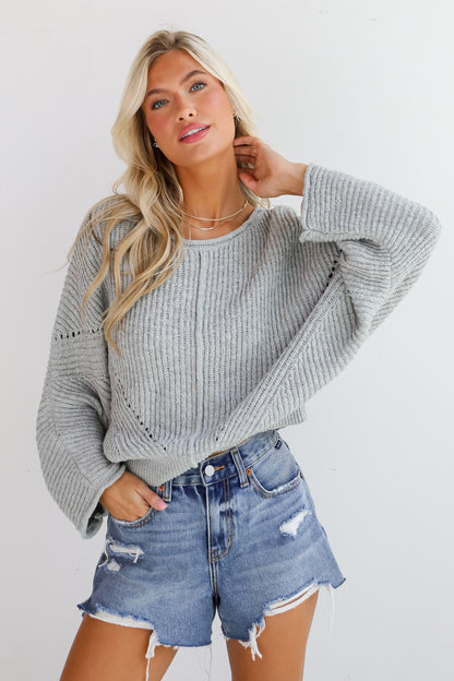 Coveted Essence Light Grey Sweater