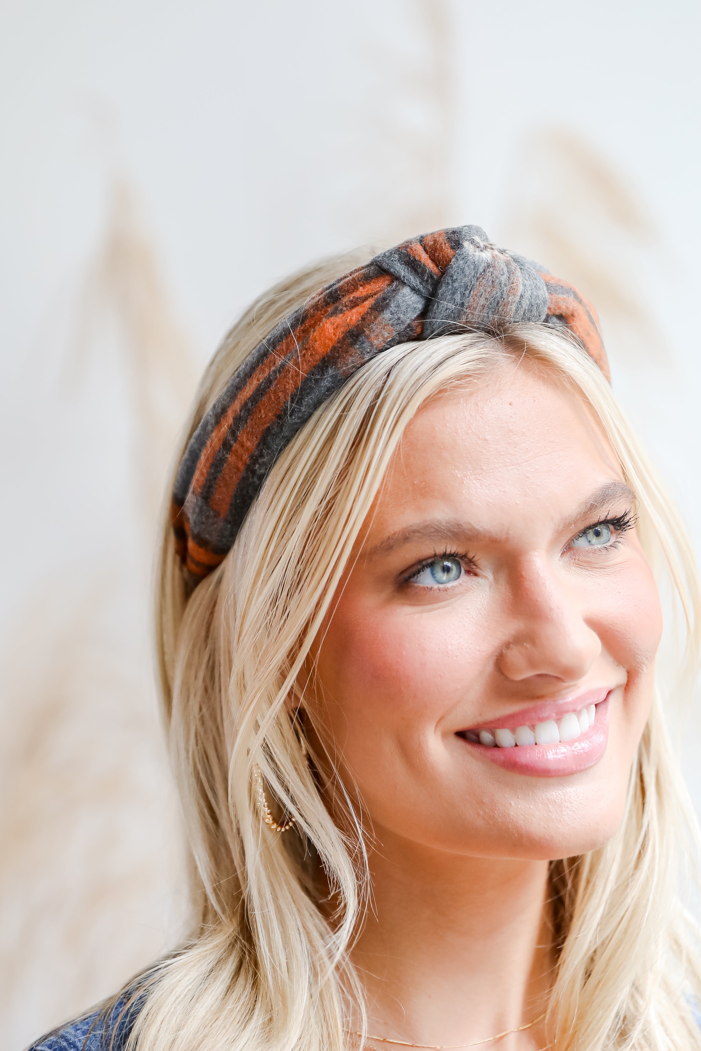 Precious Energy Plaid Knotted Headband