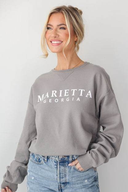 Light Grey Marietta Georgia Pullover front view