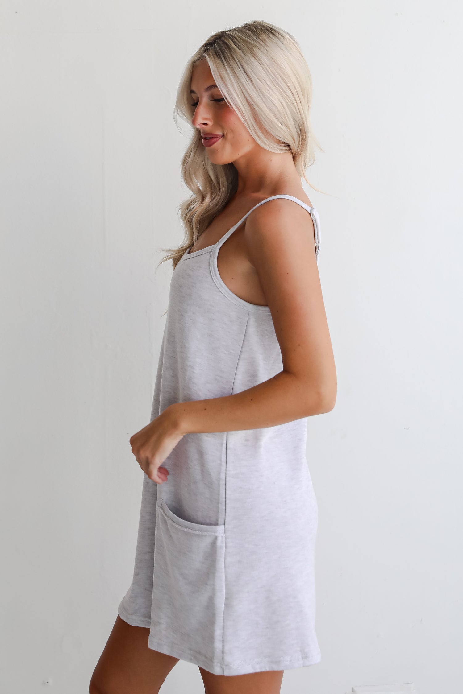 Effortless Option Heather Grey Mini Dress