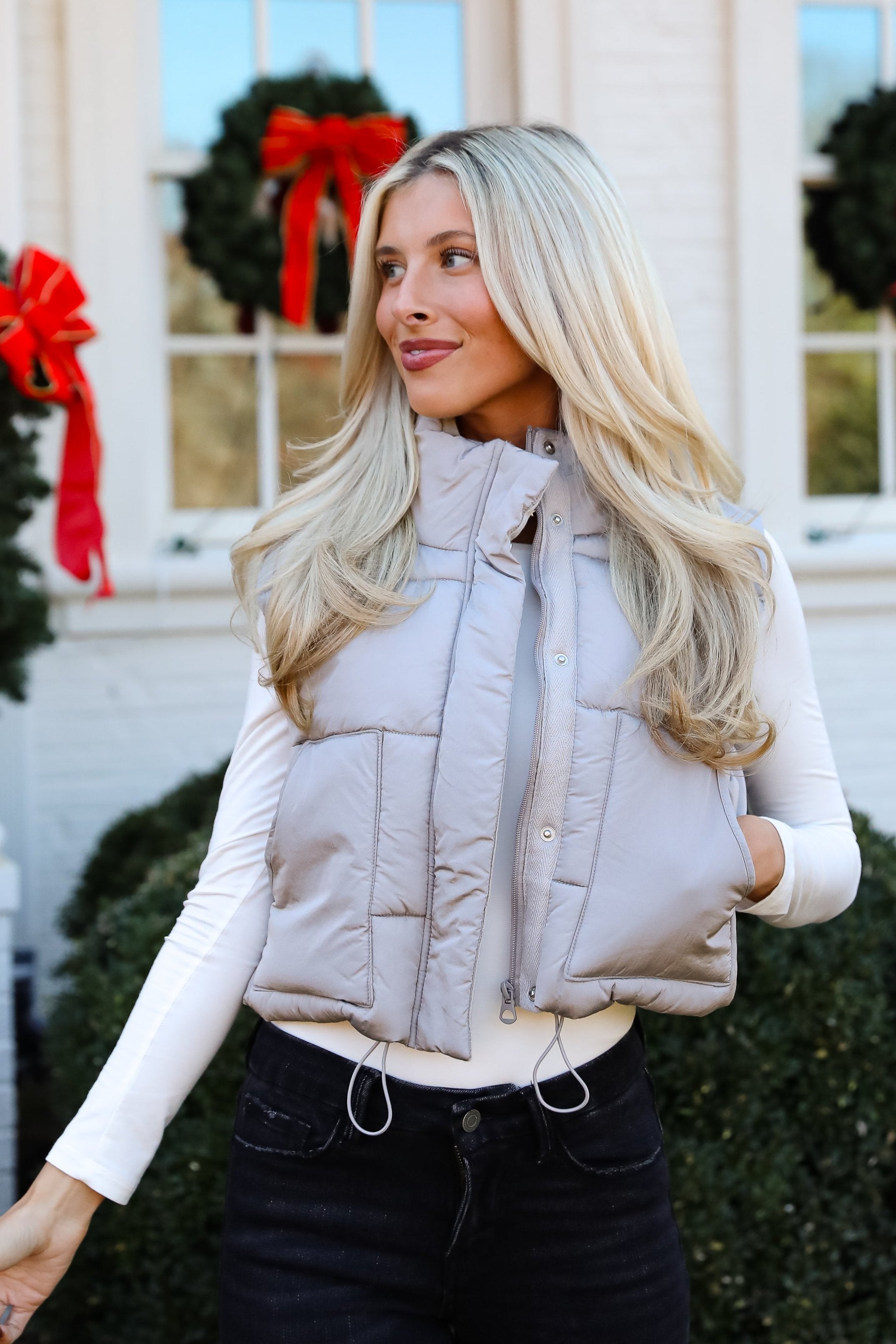 First Frost Light Grey Puffer Vest