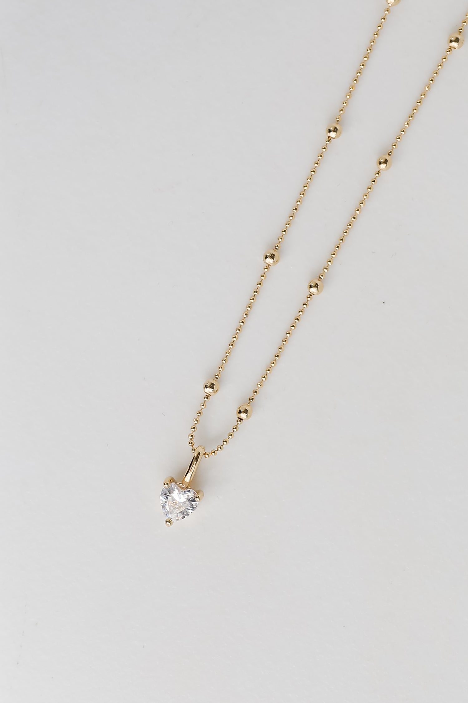 Quinn Gold Gemstone Heart Charm Necklace