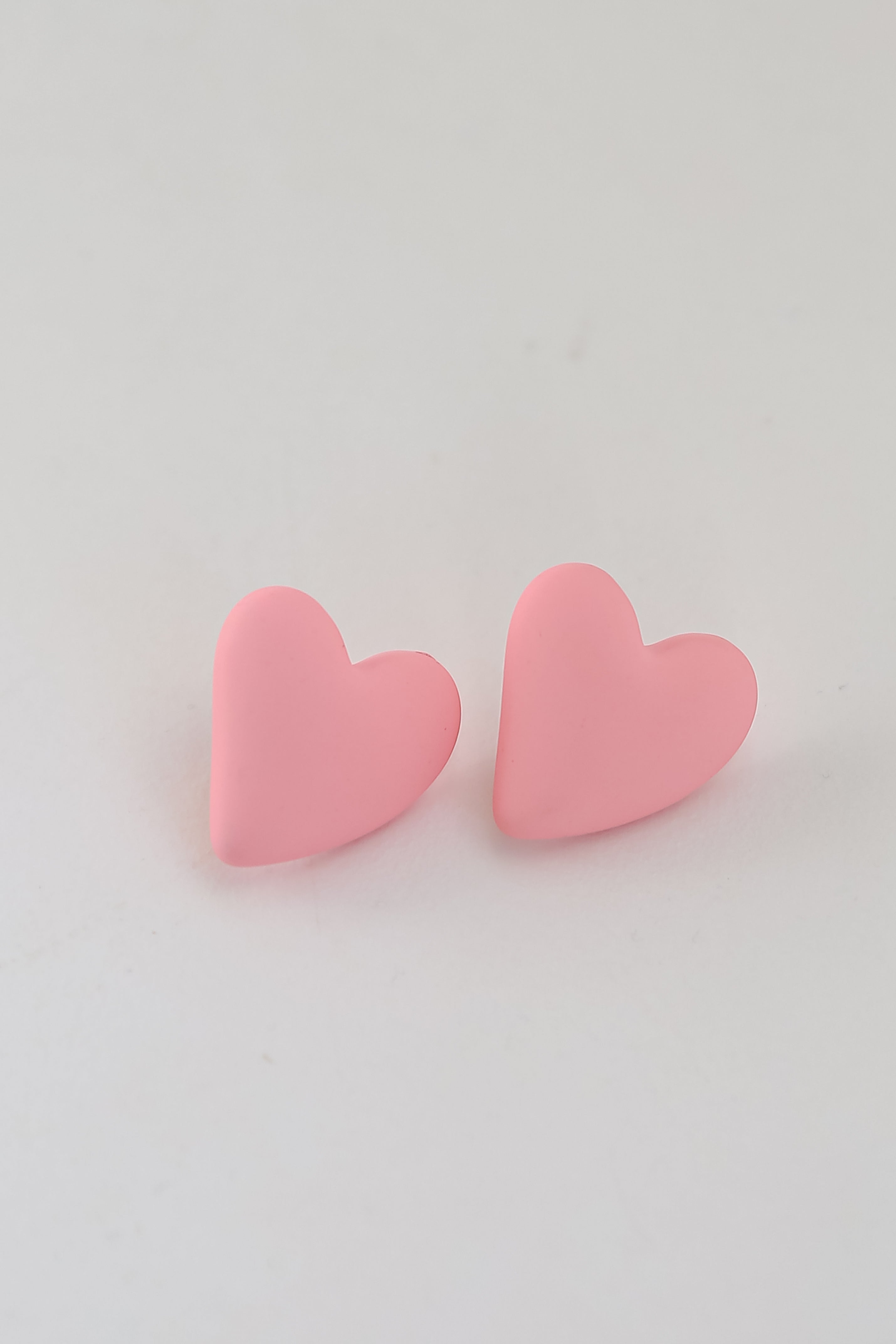 Pink Heart Stud Earrings