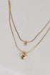 Gold Heart Layered Chain Necklace