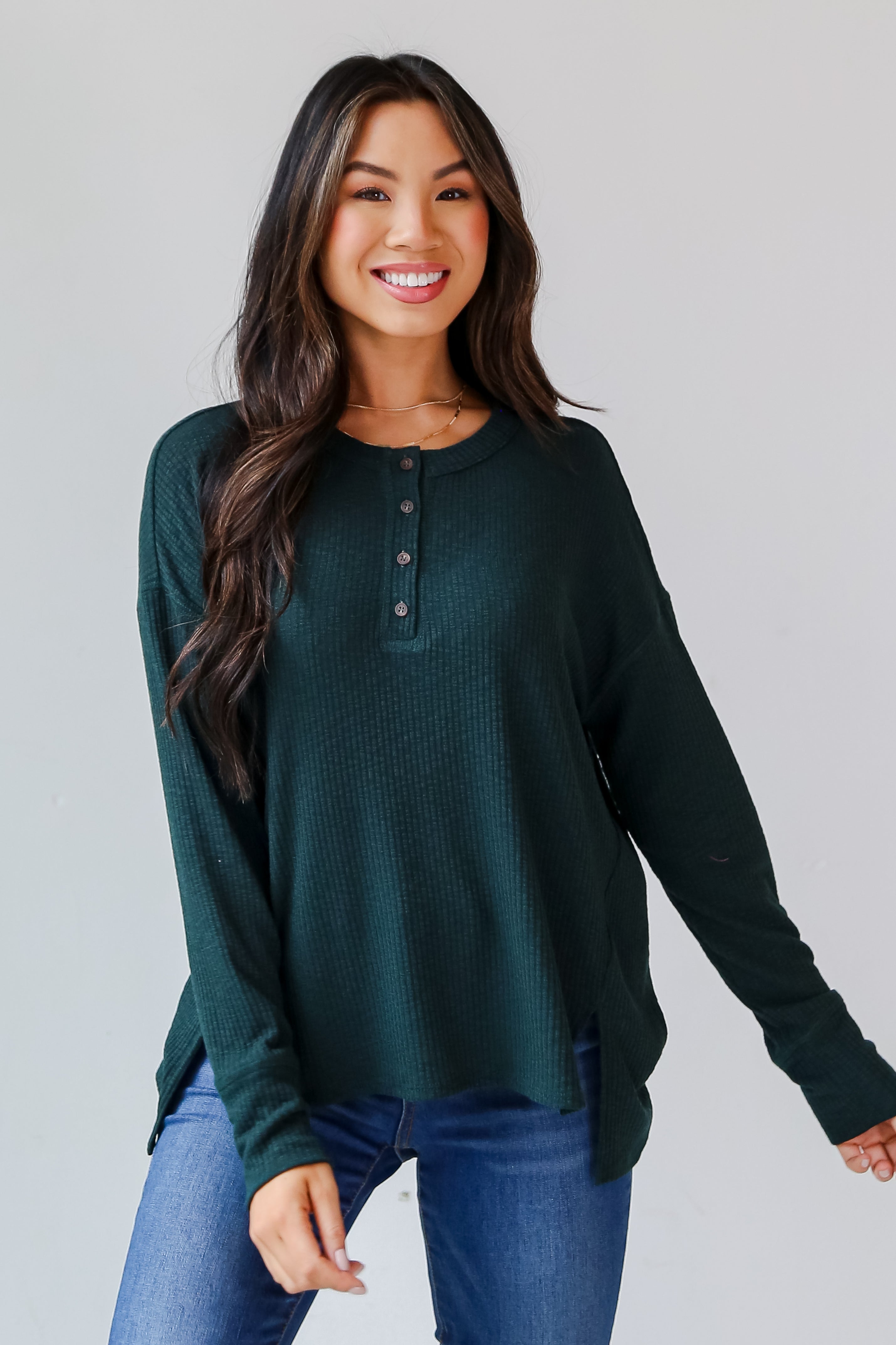 Knit Henley Tops for women