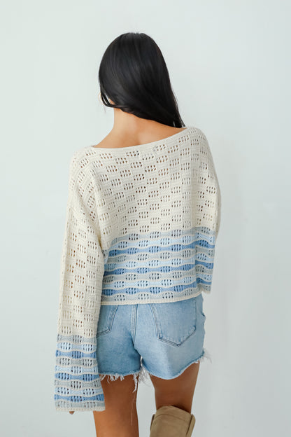 Serene Aesthetic Ivory Crochet Top