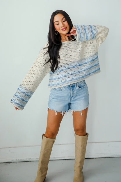 Serene Aesthetic Ivory Crochet Top