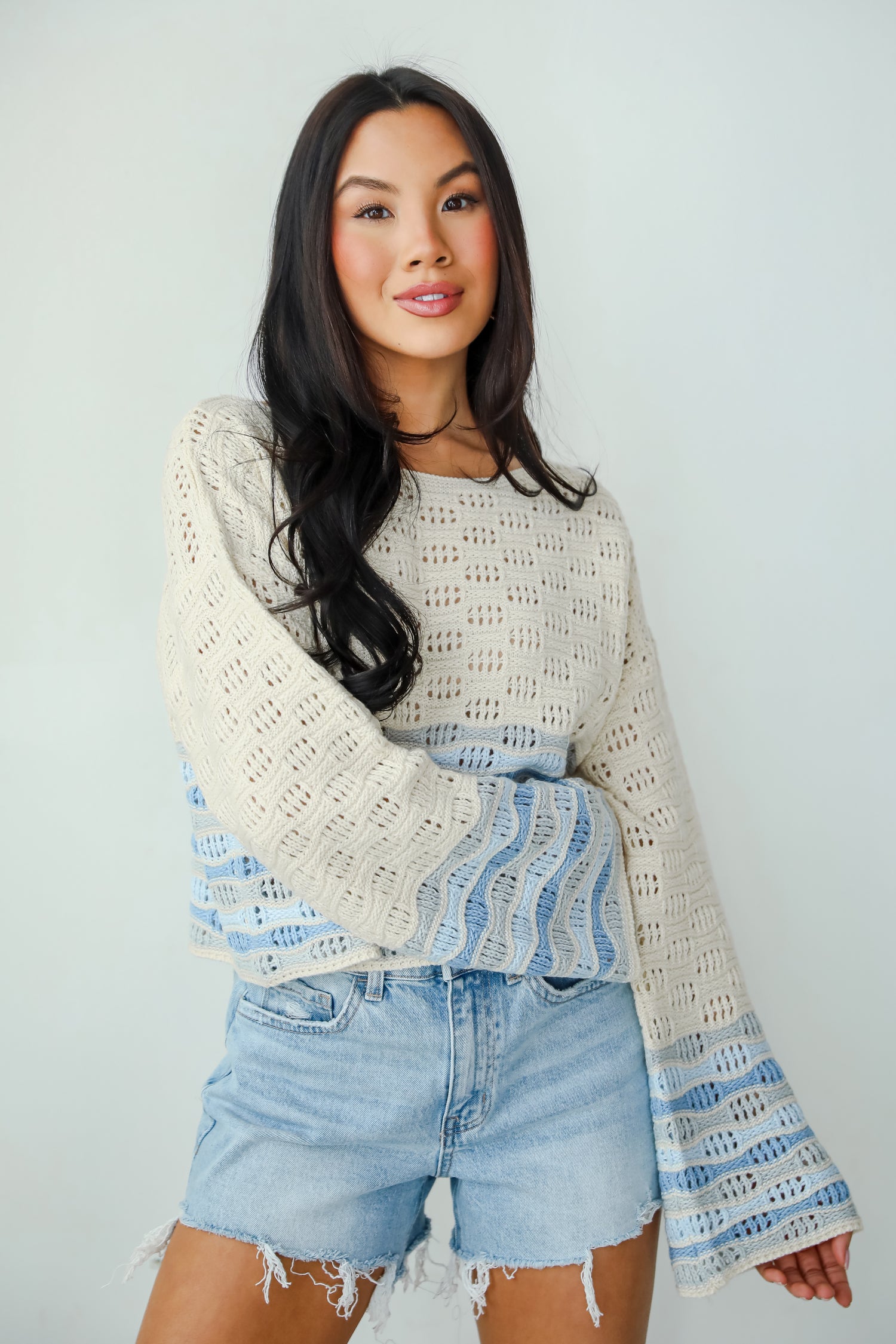 Serene Aesthetic Ivory Crochet Top