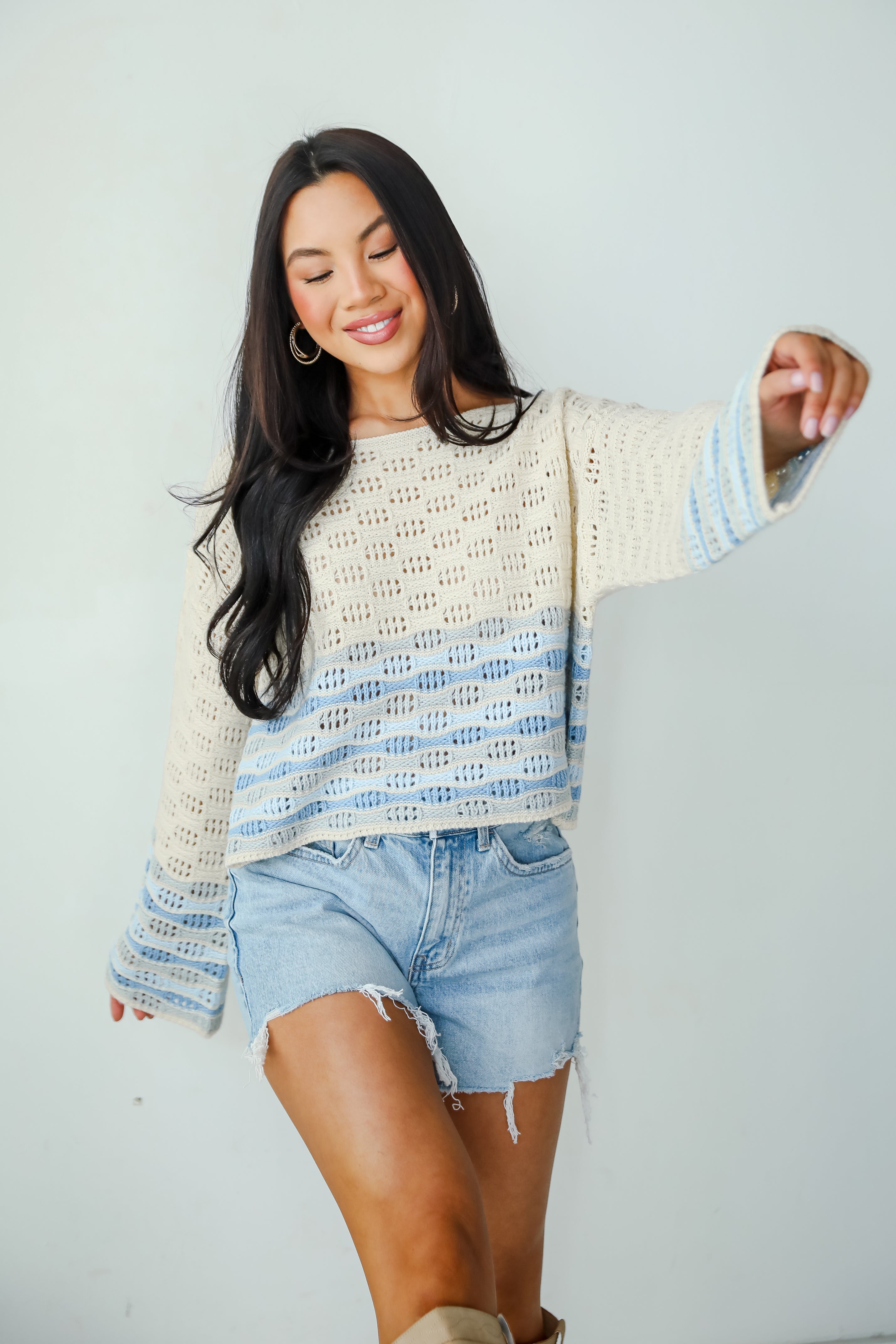 Serene Aesthetic Ivory Crochet Top