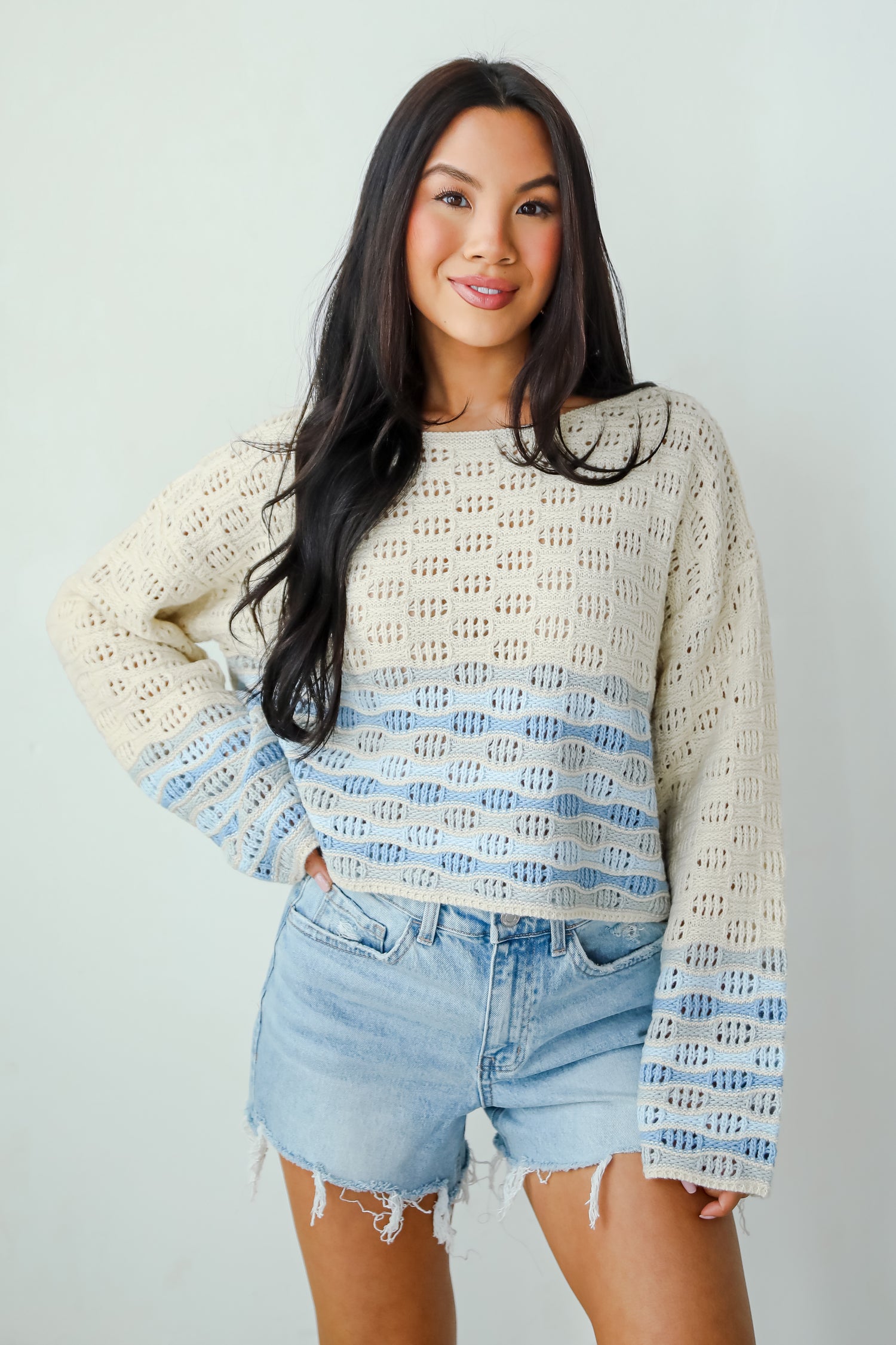 Serene Aesthetic Ivory Crochet Top