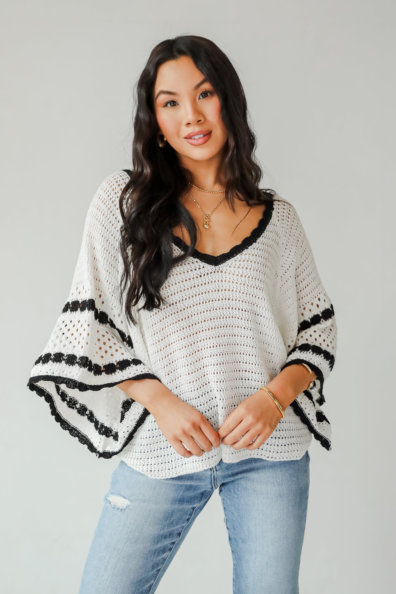 Sunny Serenity Ivory Crochet Top