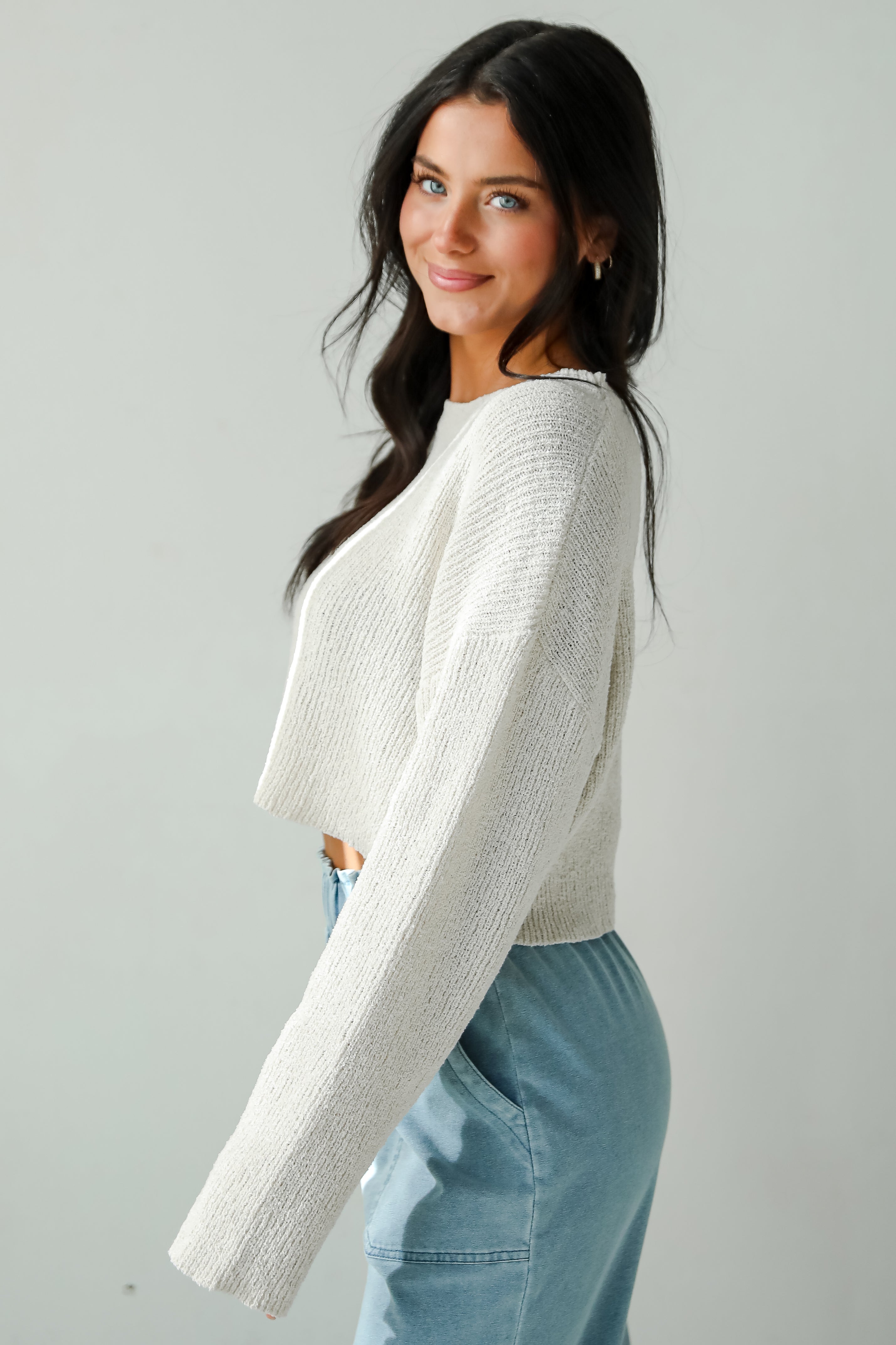 Best Essence Ivory Cropped Sweater