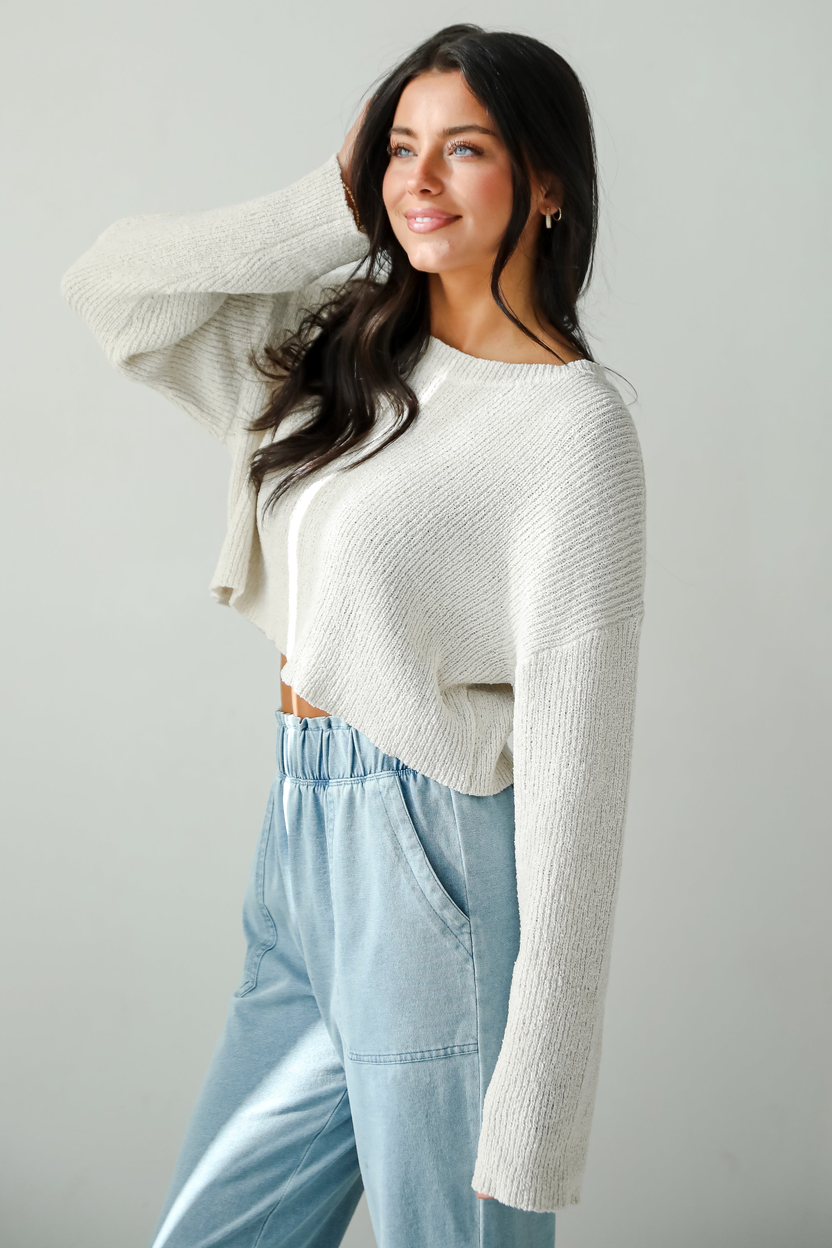 Best Essence Ivory Cropped Sweater