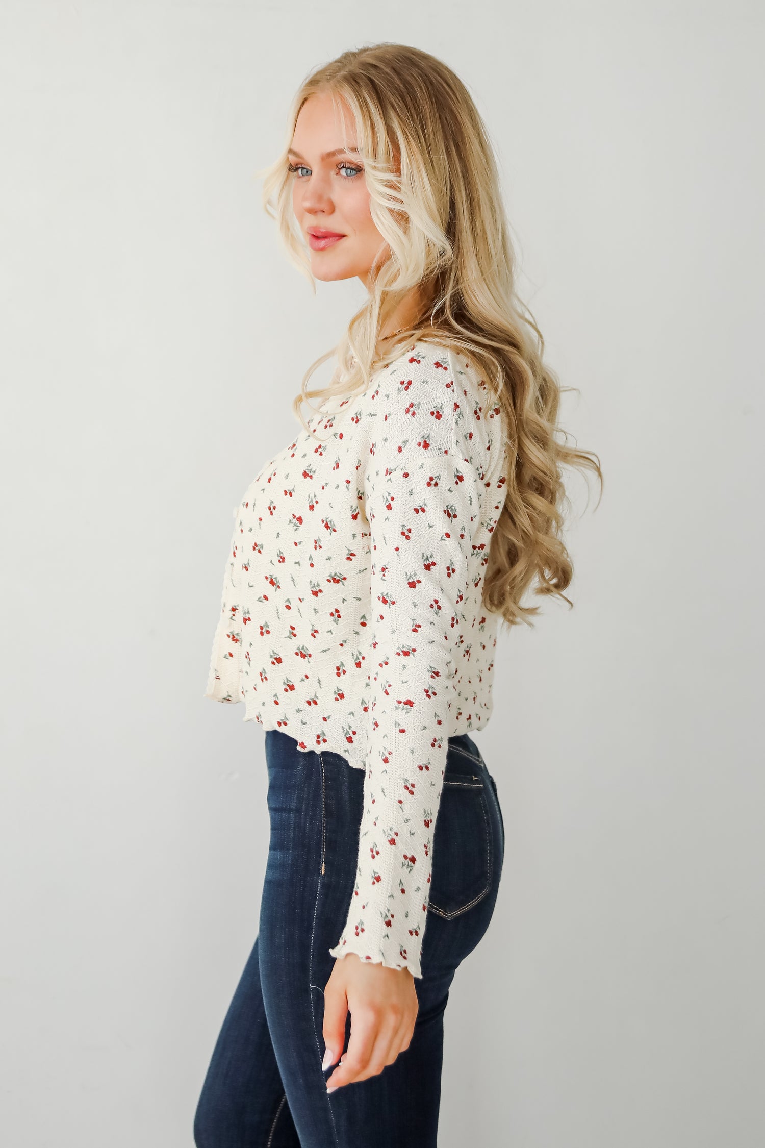 Stop And Smell The Roses Ivory Floral Cardigan