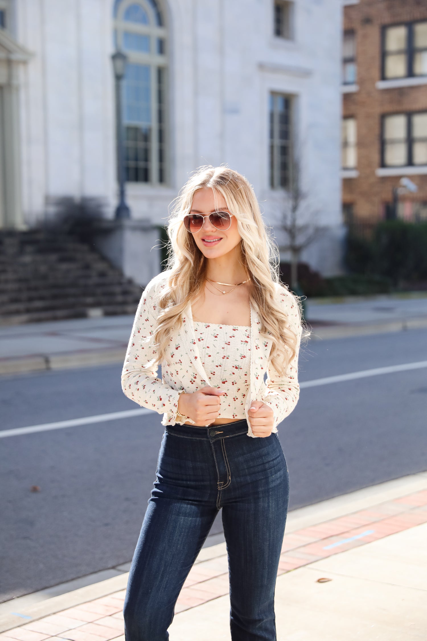 Stop And Smell The Roses Ivory Floral Cardigan