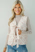 Sincerely Romantic Ivory Floral Quilted Tie Vest