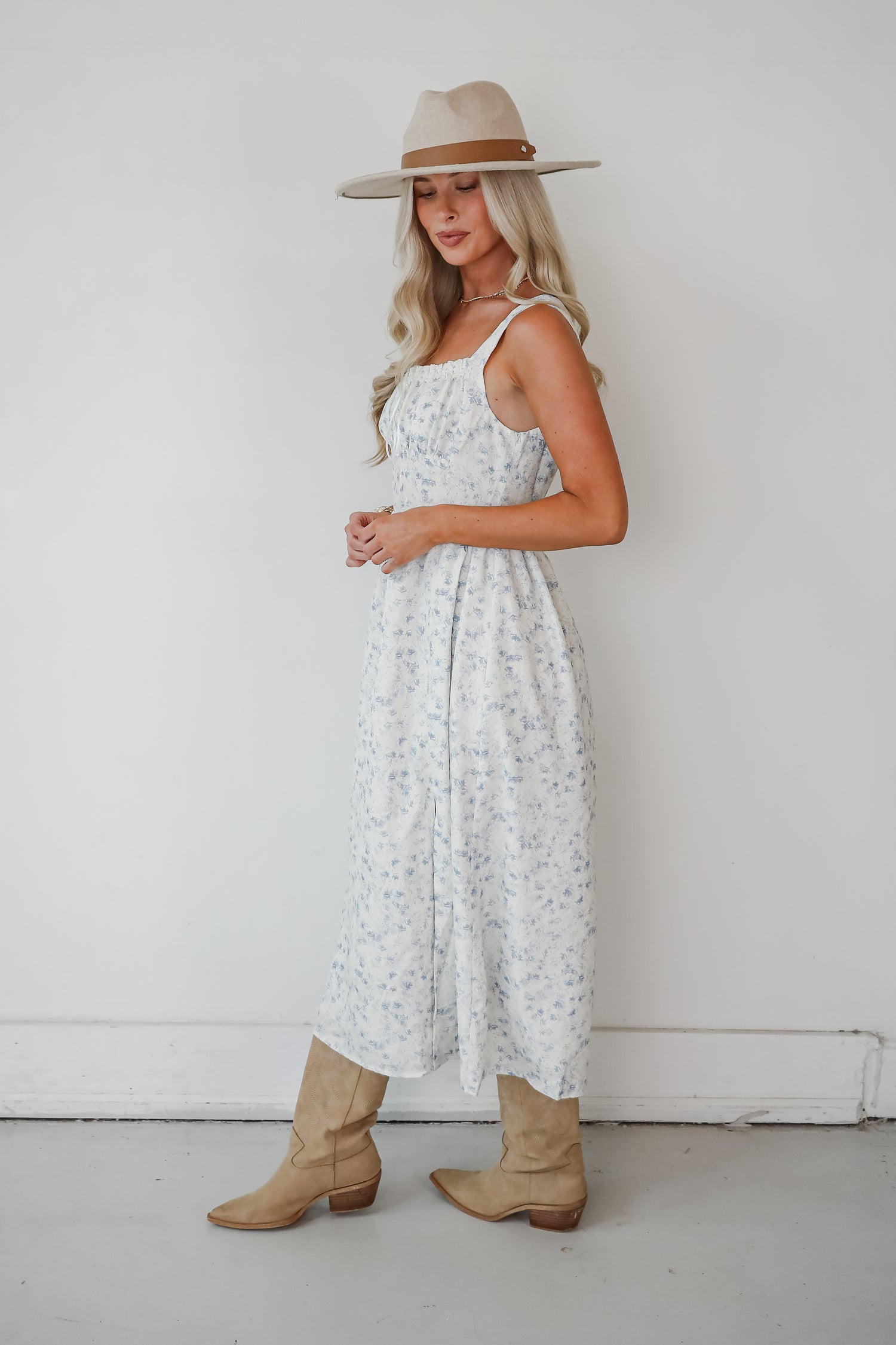 Glowing Wonder Ivory Midi Dress