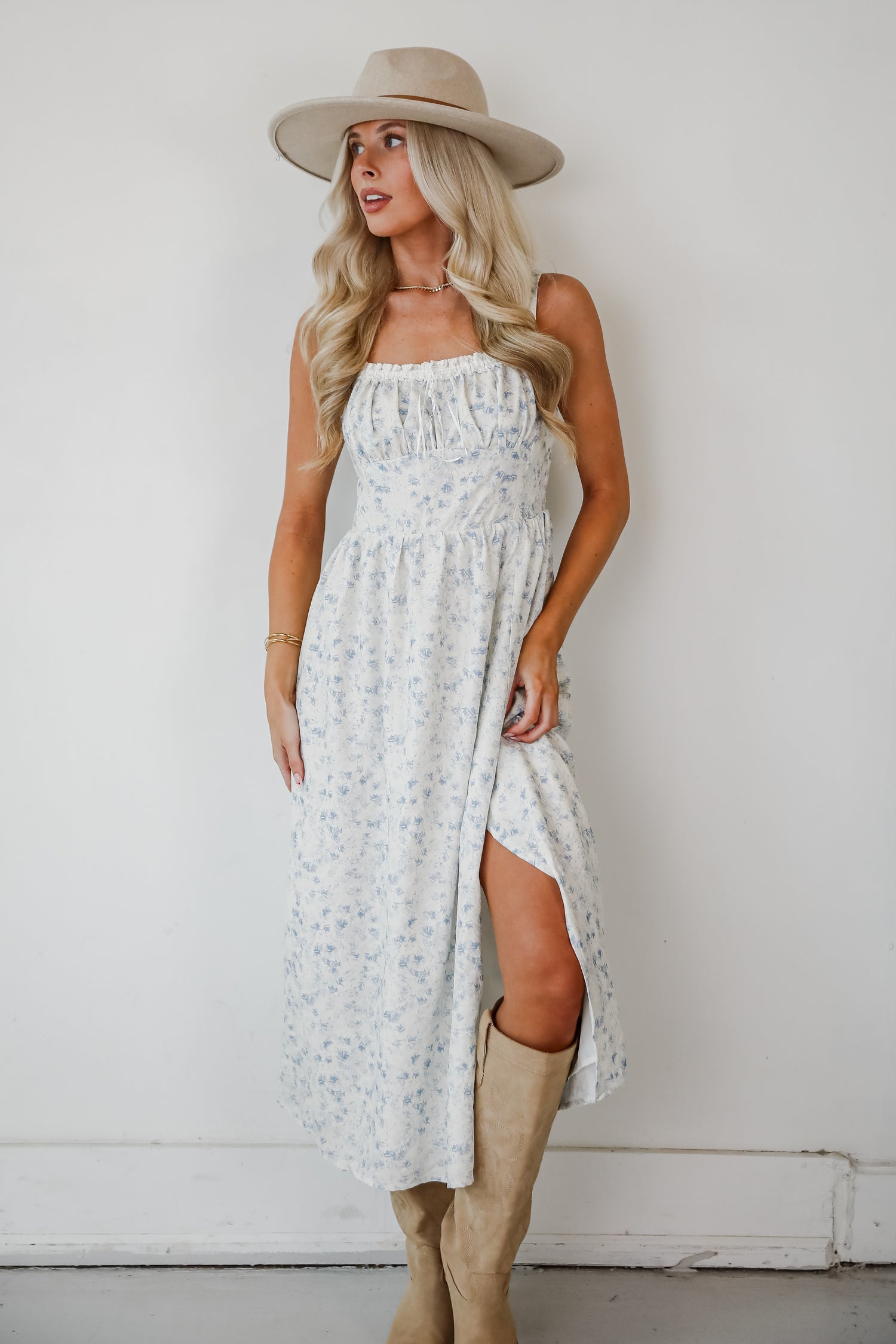 Glowing Wonder Ivory Midi Dress