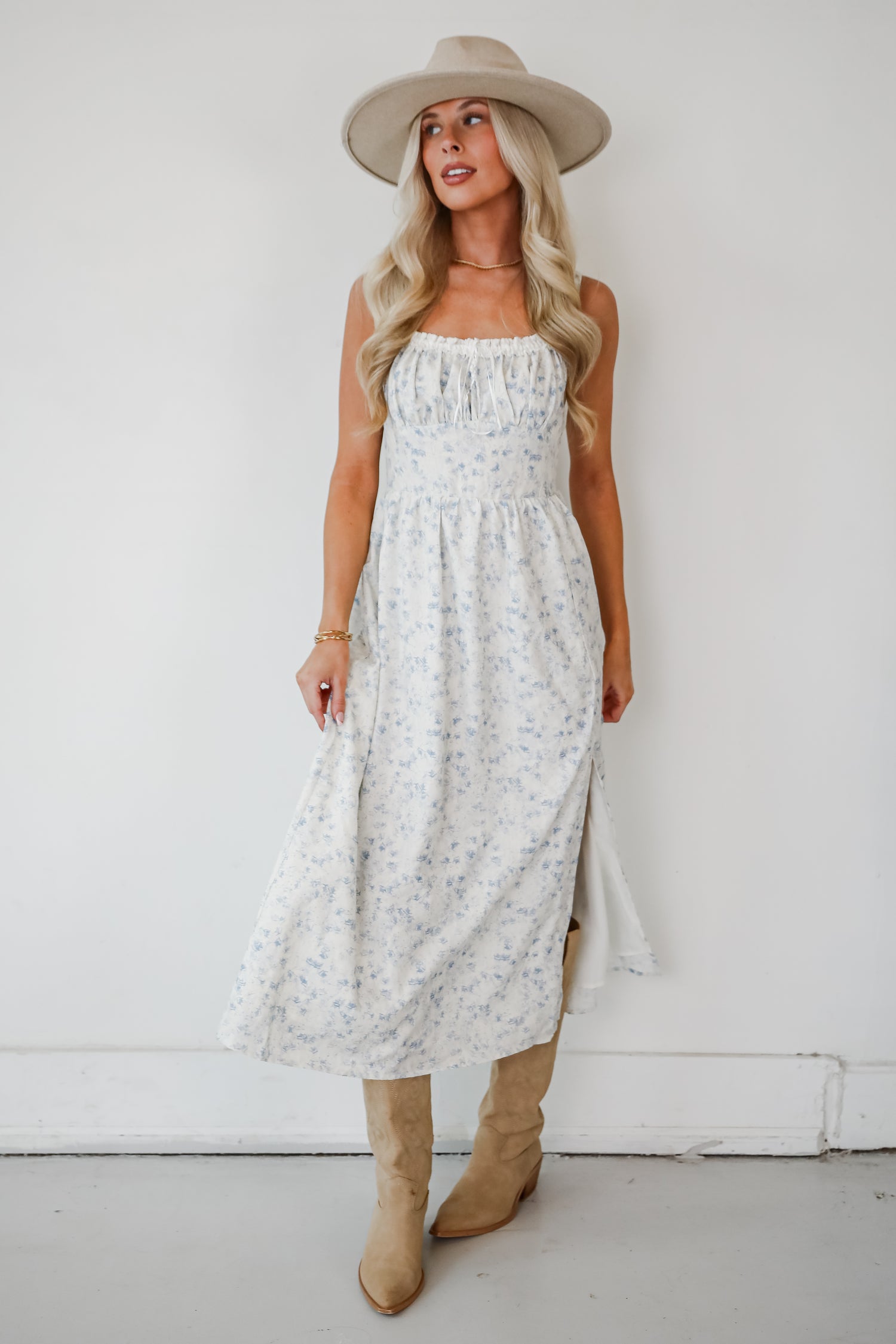 Glowing Wonder Ivory Midi Dress