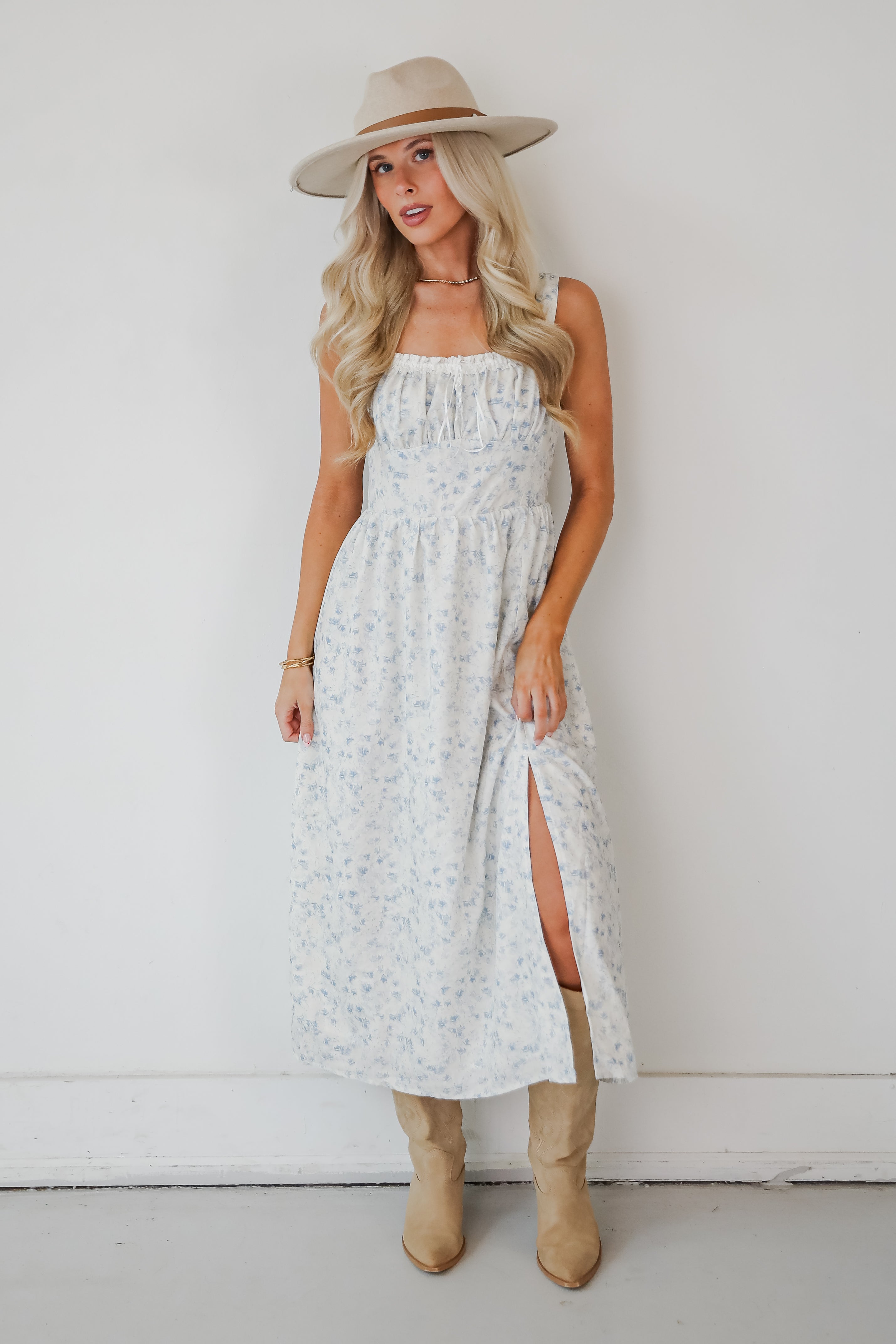 Glowing Wonder Ivory Midi Dress