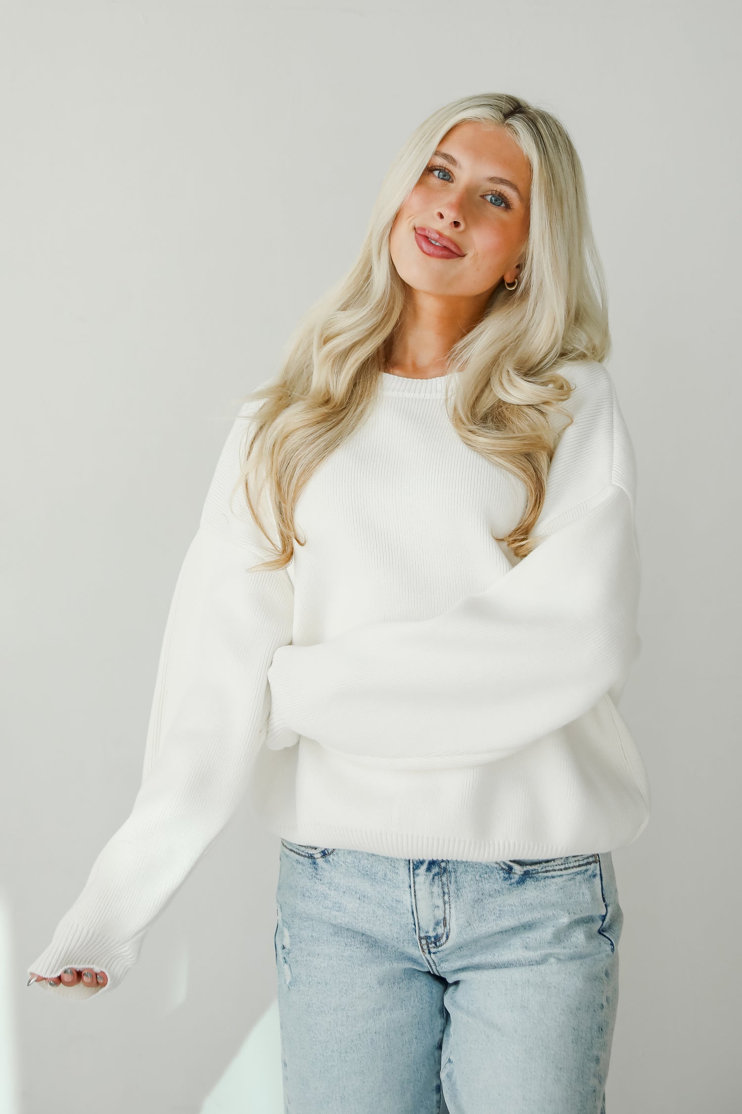 Snowy Escape Ivory Oversized Sweater