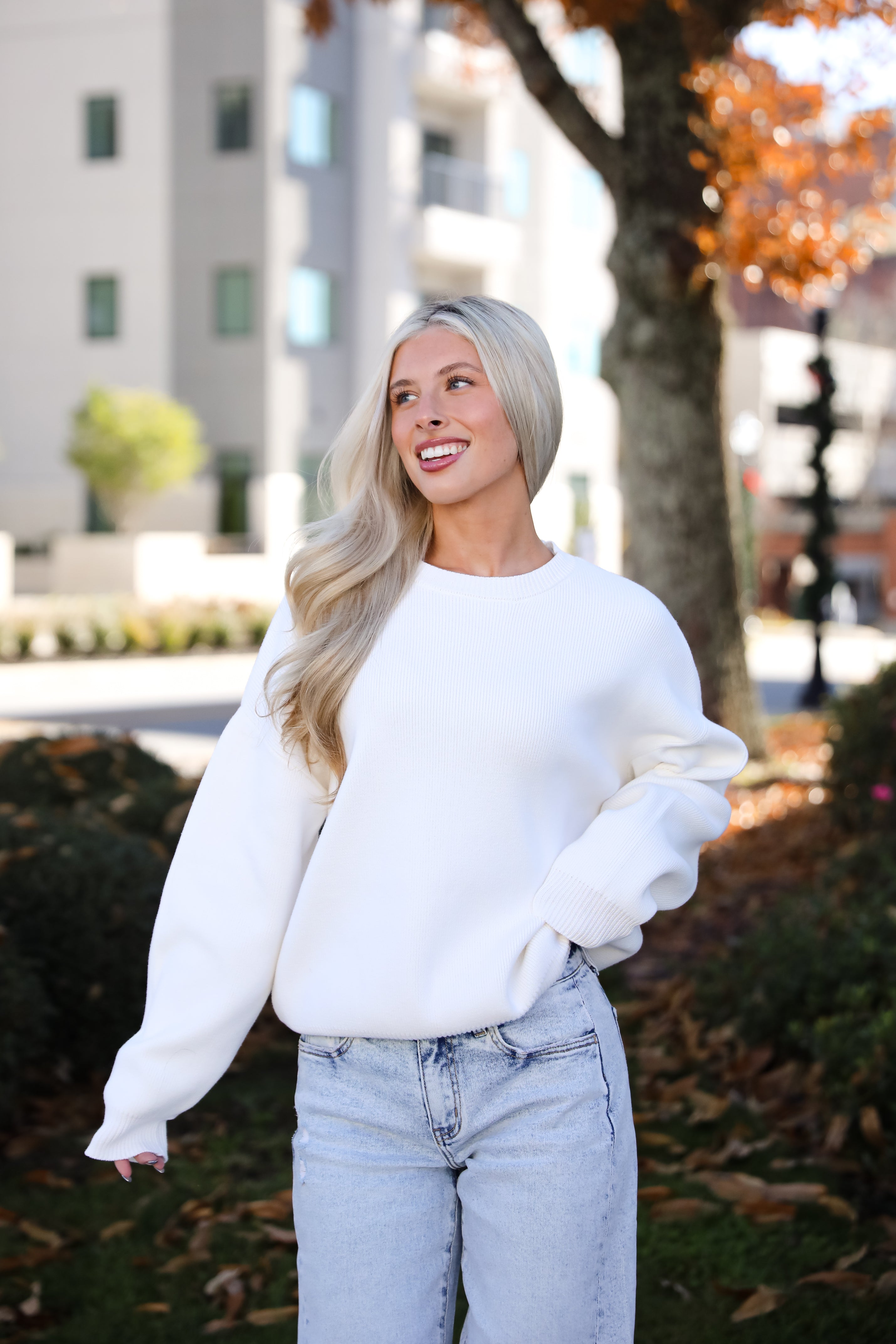 Snowy Escape Ivory Oversized Sweater