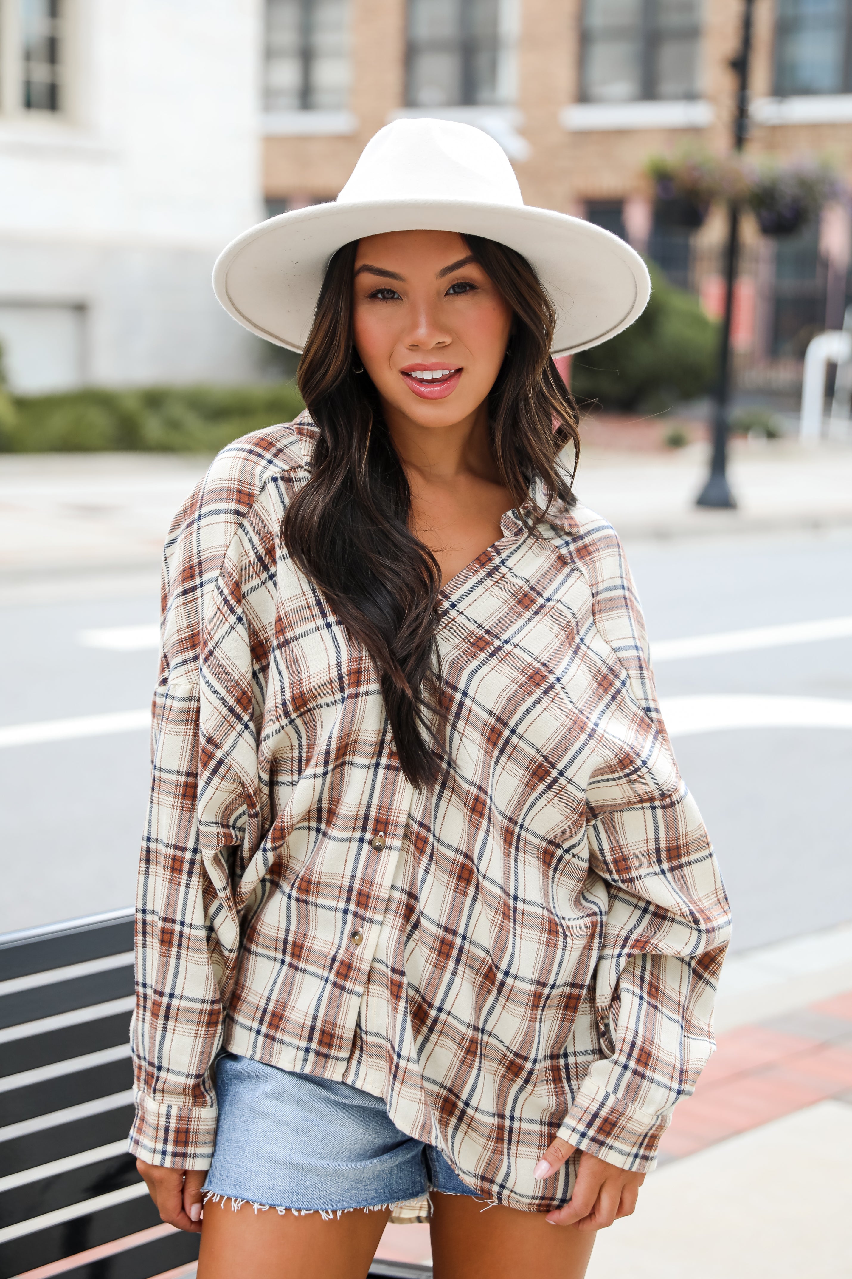 Adorably Classic Beige Plaid Flannel