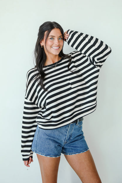 Signature Cutie Ivory Striped Pullover