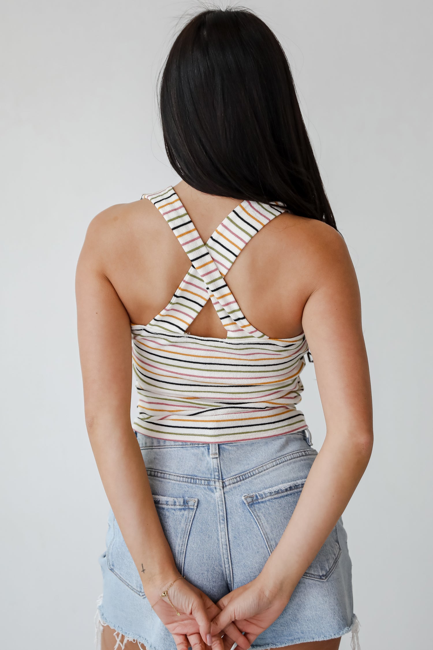 Beaming Perfection Ivory Striped Tank