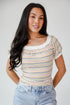 Beaming Perfection Ivory Striped Top