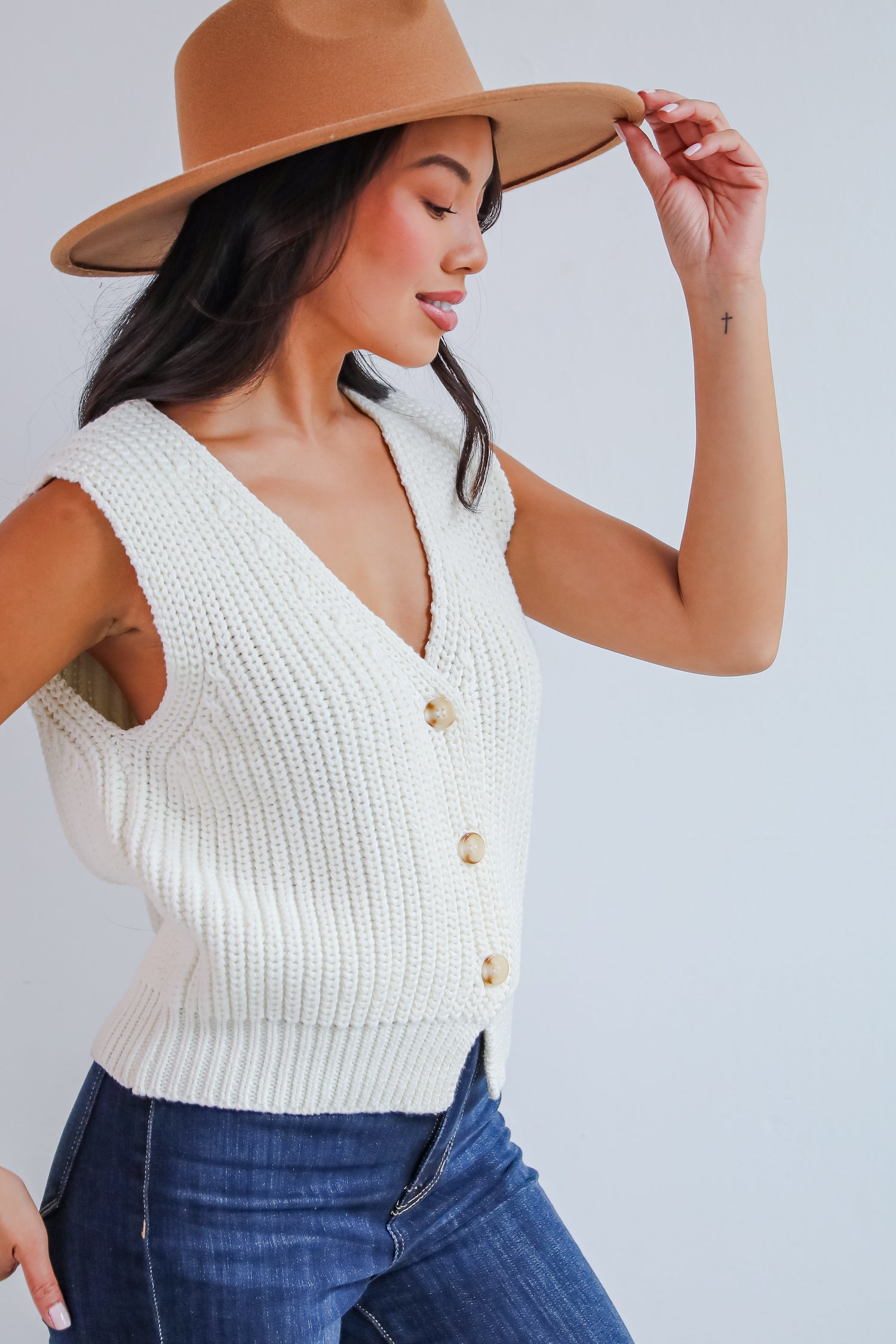 Cozy Guarantee Ivory Sweater Vest