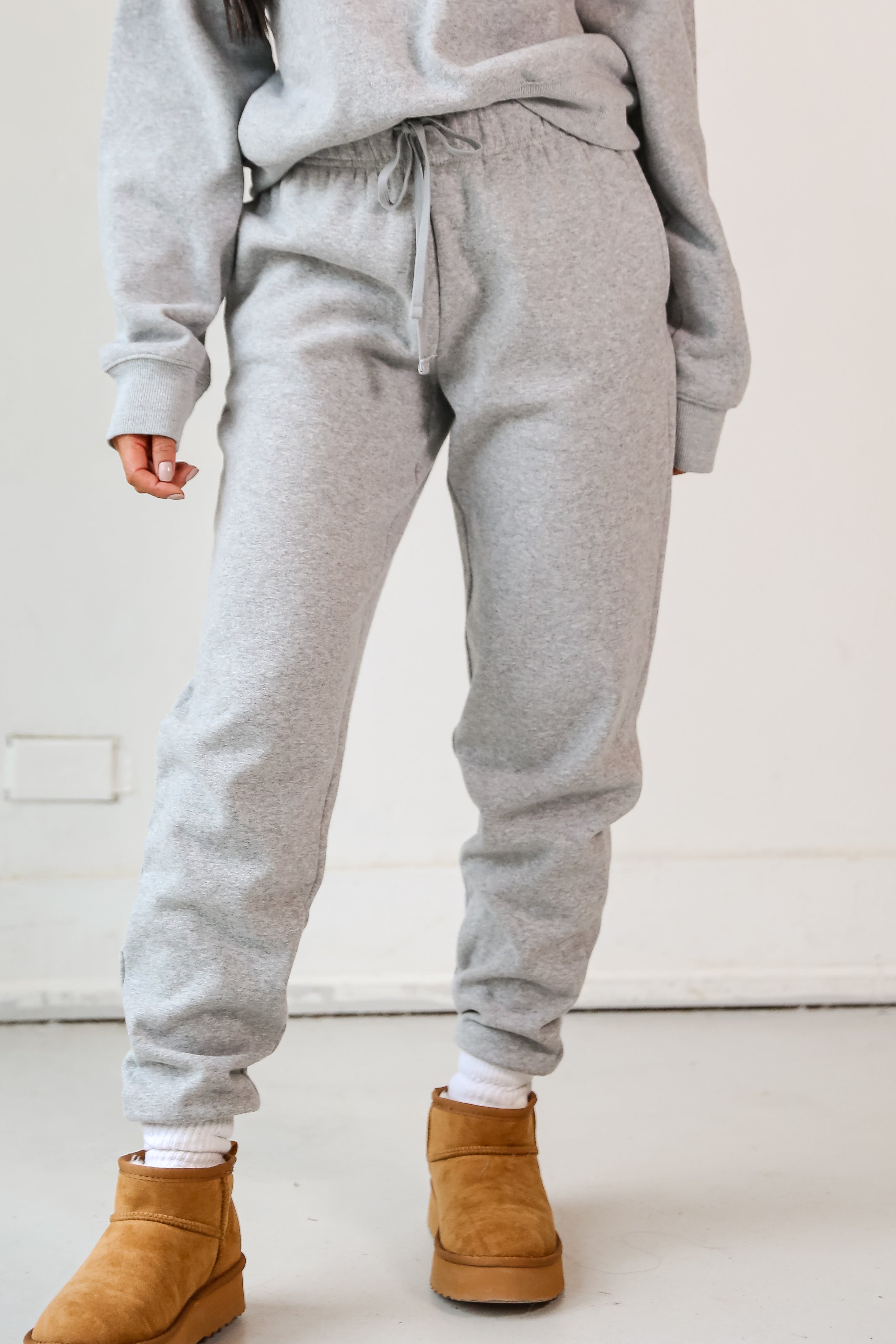 grey Fleece Jogger Sweatpants